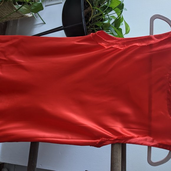 Helmut Lang bright orange satin sleeveless tank top size 8 - Picture 7 of 7